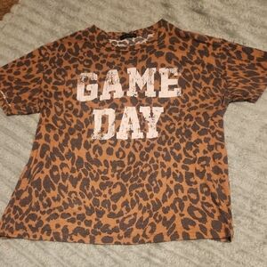 Zutter Leopard Print 'Game Day' T-Shirt